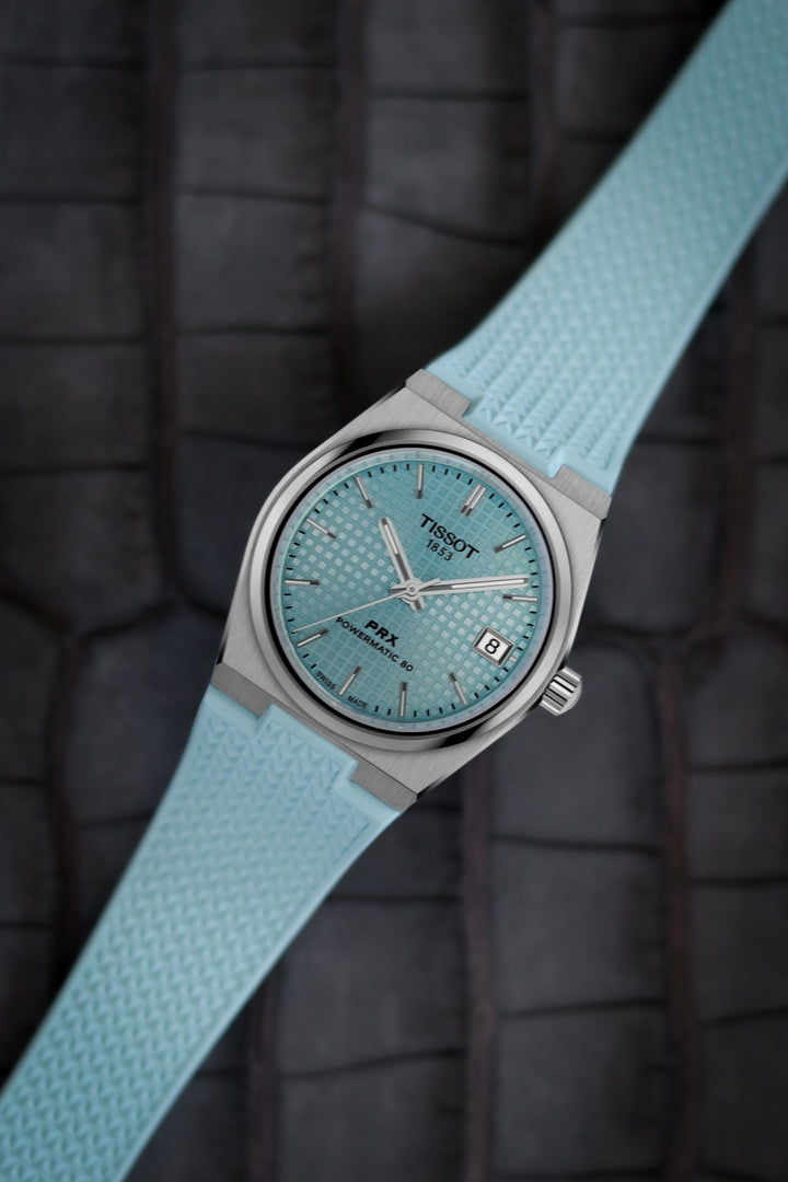 Tissot PRX Sky Blue CTS Rubber Strap