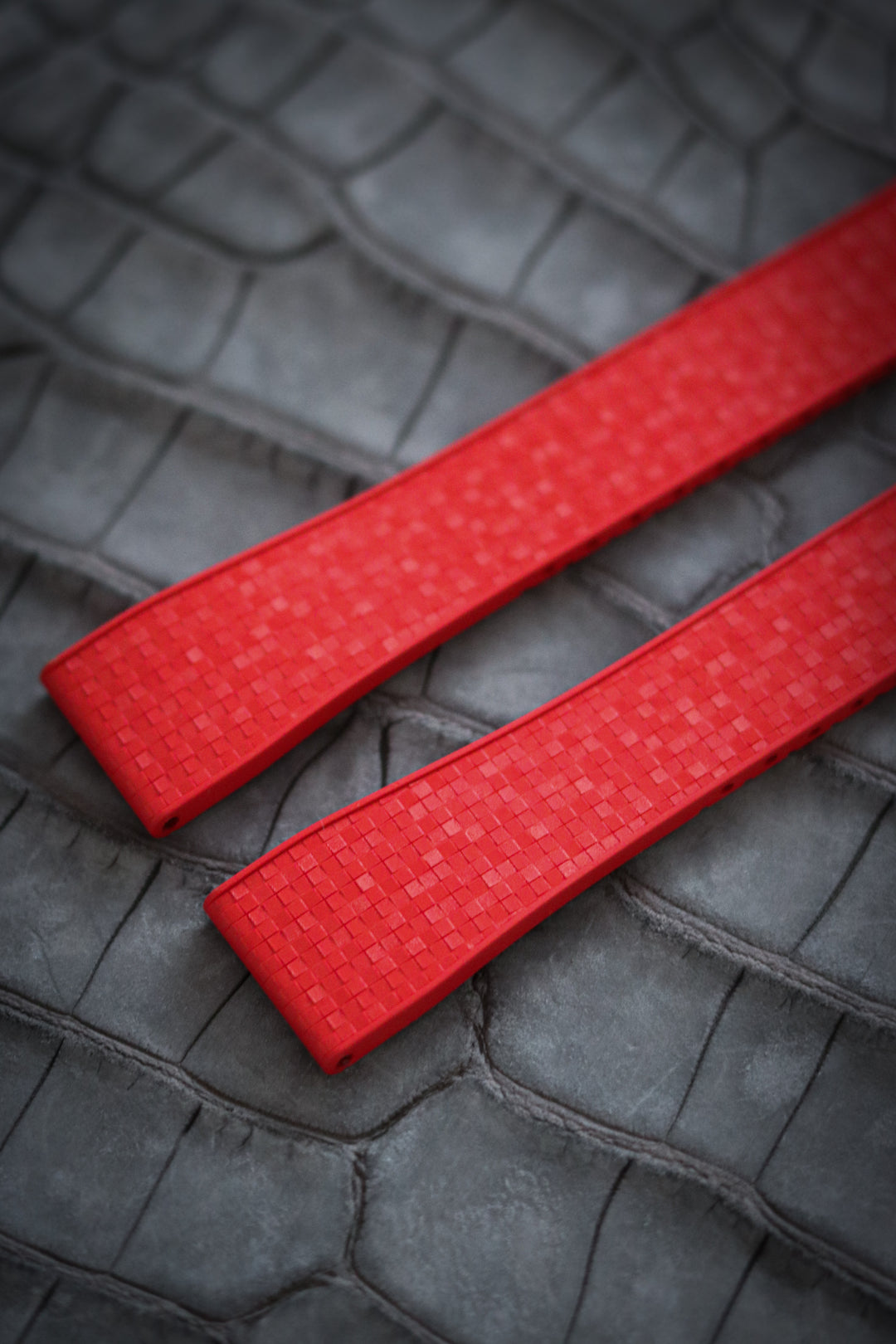 Red ‘Mosaic’ CTS Rubber Strap
