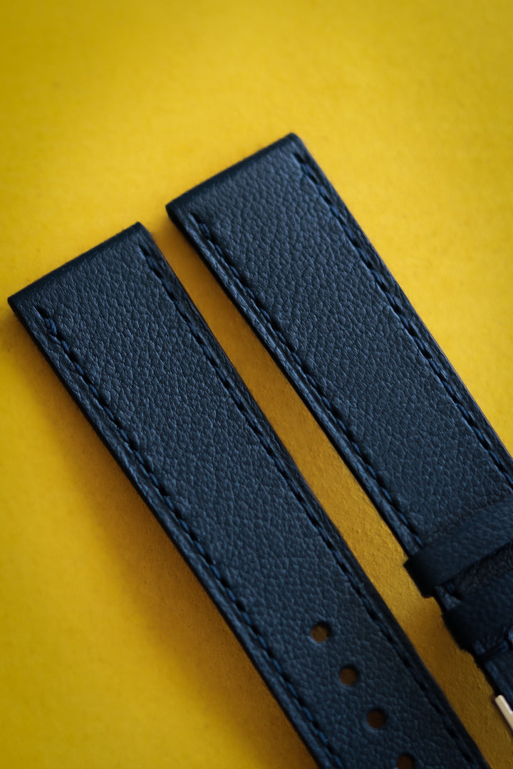 Navy Blue Chèvre Leather (Flat)