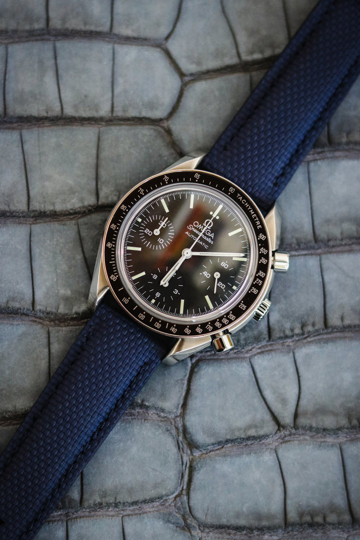 Navy Blue Sailcloth Rubber Strap