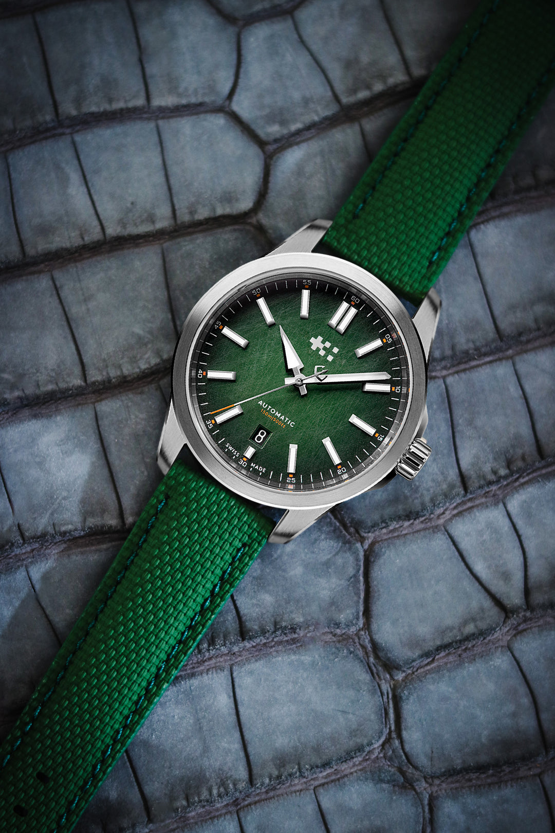 Green Sailcloth Rubber Strap