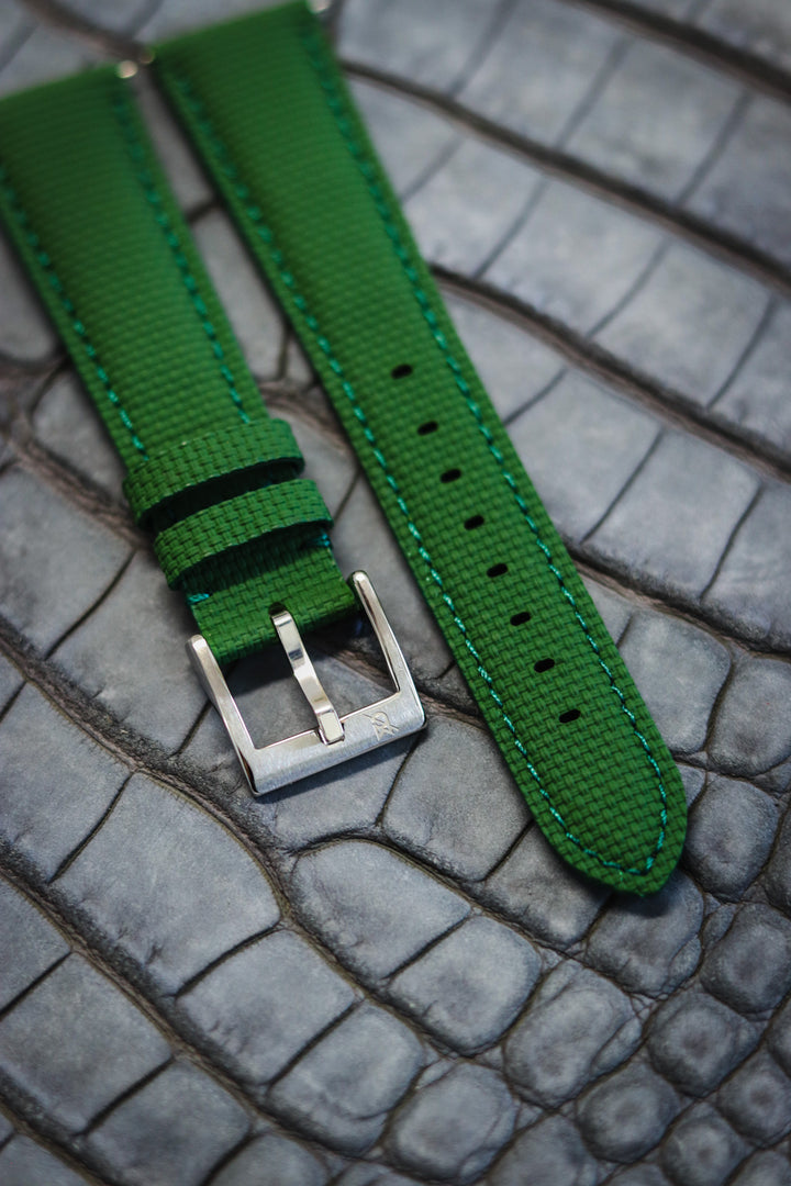 Green Sailcloth Rubber Strap