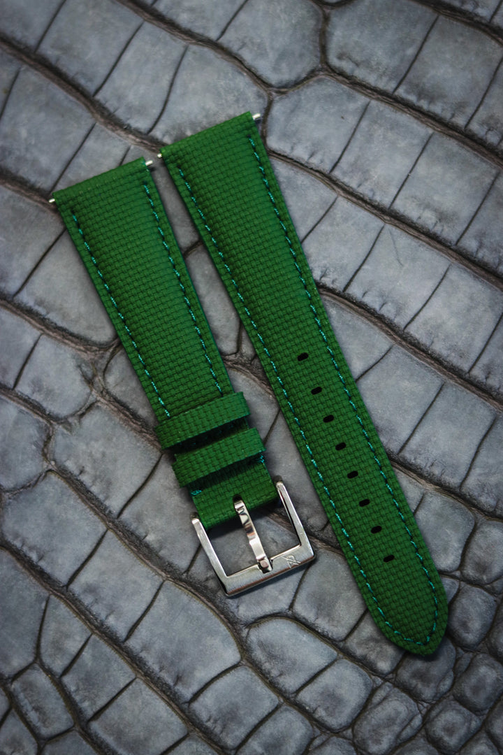 Green Sailcloth Rubber Strap