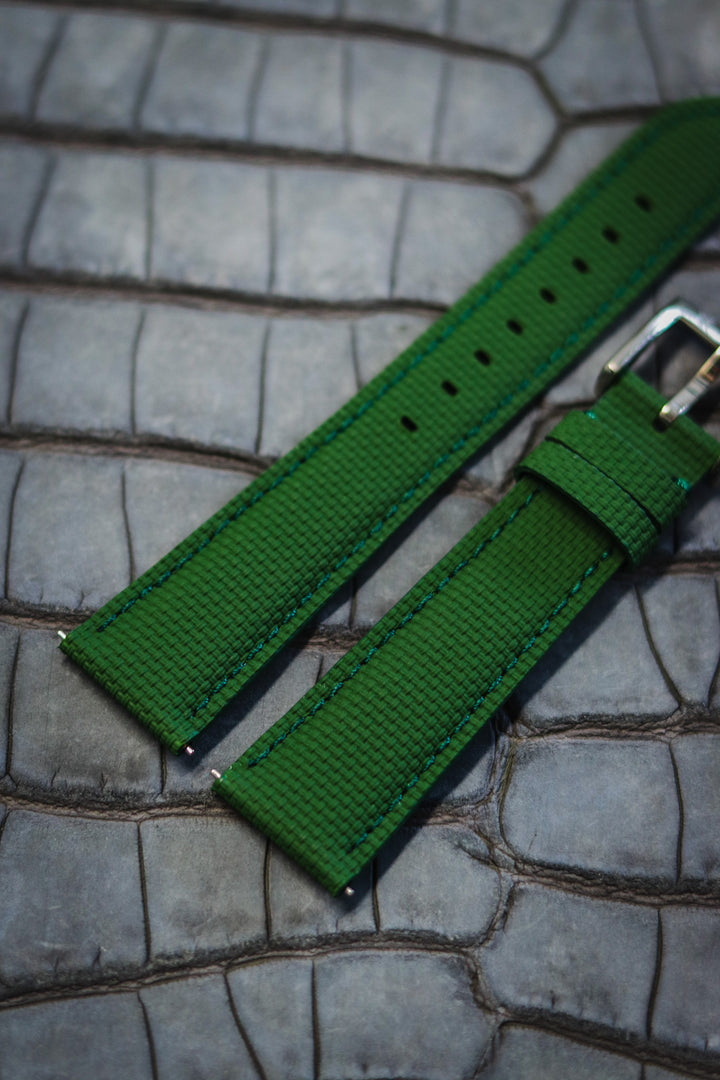 Green Sailcloth Rubber Strap