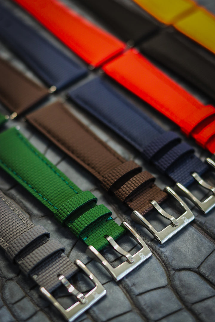 Black Sailcloth Rubber Strap