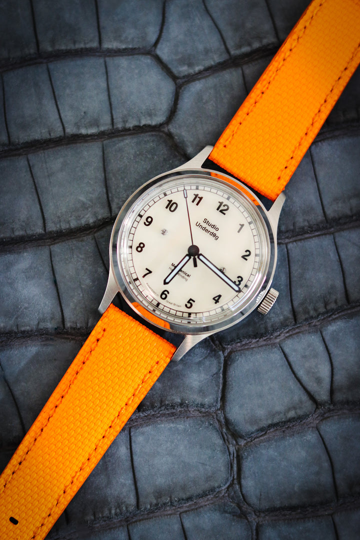 Bright Orange Sailcloth Rubber Strap