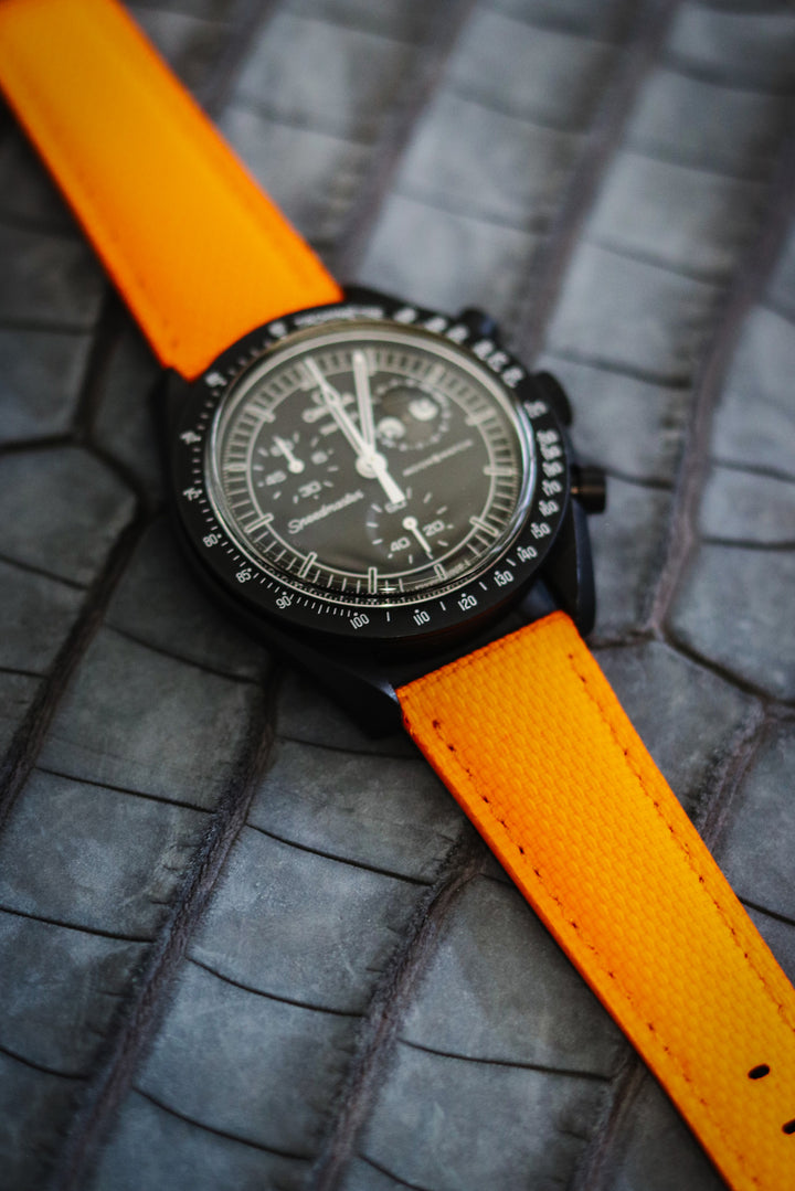 Bright Orange Sailcloth Rubber Strap