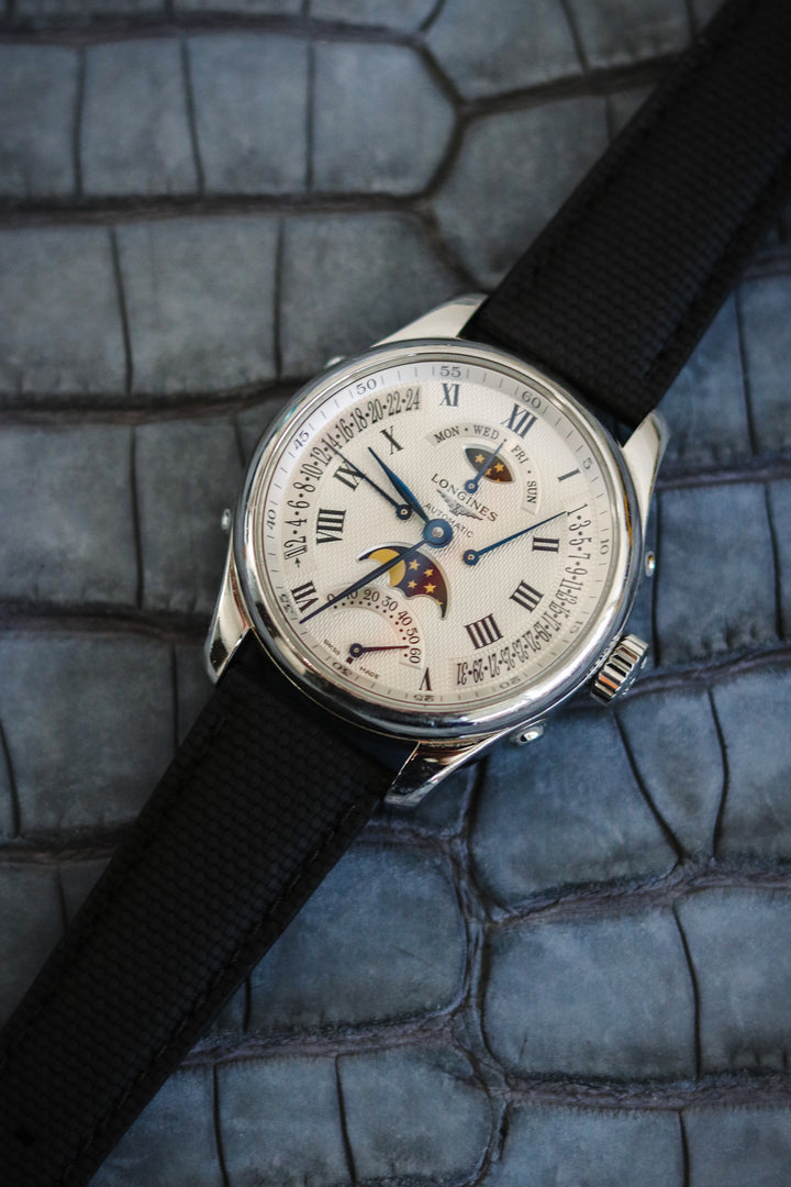 Black Sailcloth Rubber Strap