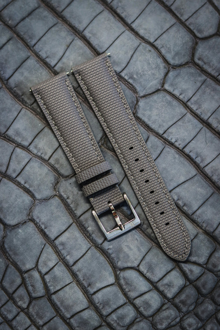 Grey Sailcloth Rubber Strap