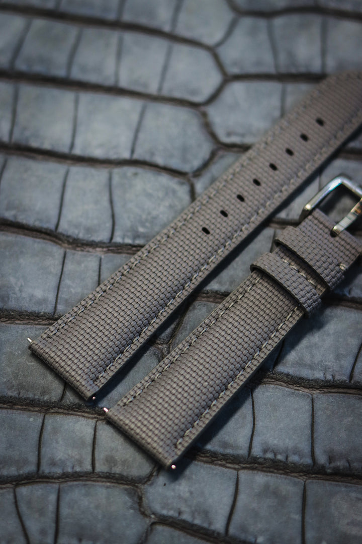 Grey Sailcloth Rubber Strap