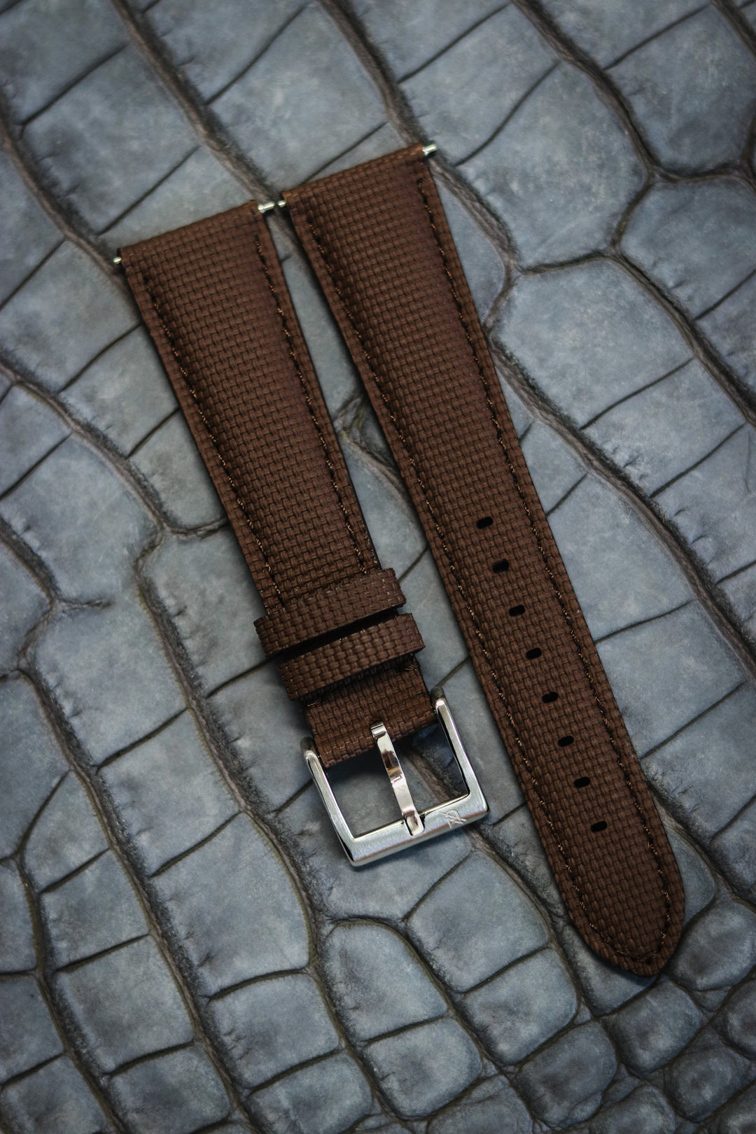 Brown Sailcloth Rubber Strap