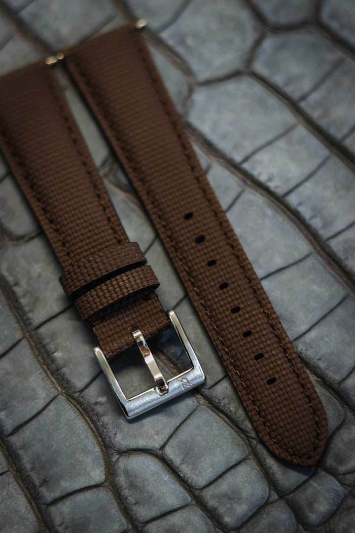 Brown Sailcloth Rubber Strap
