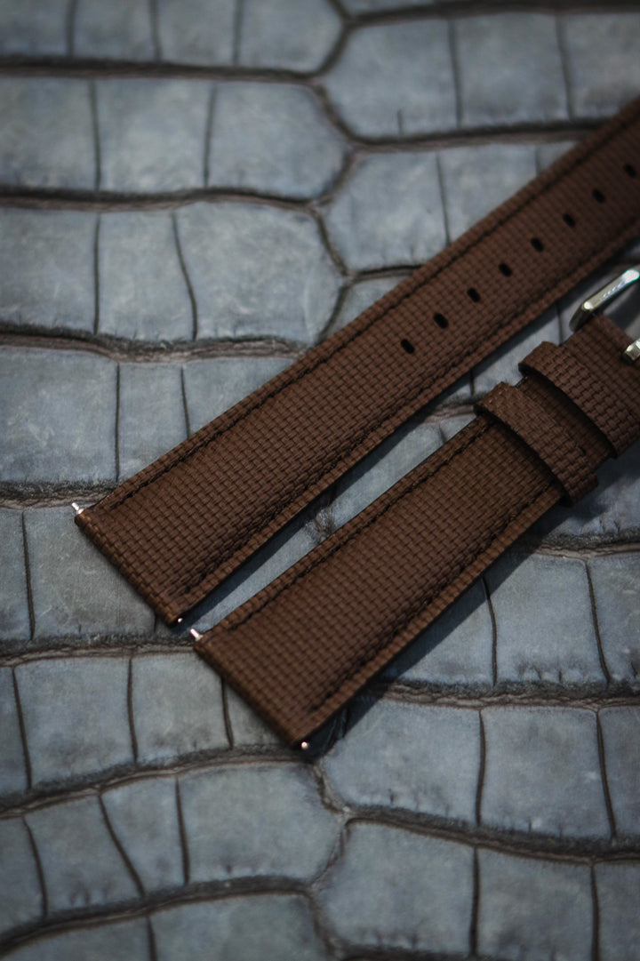 Brown Sailcloth Rubber Strap
