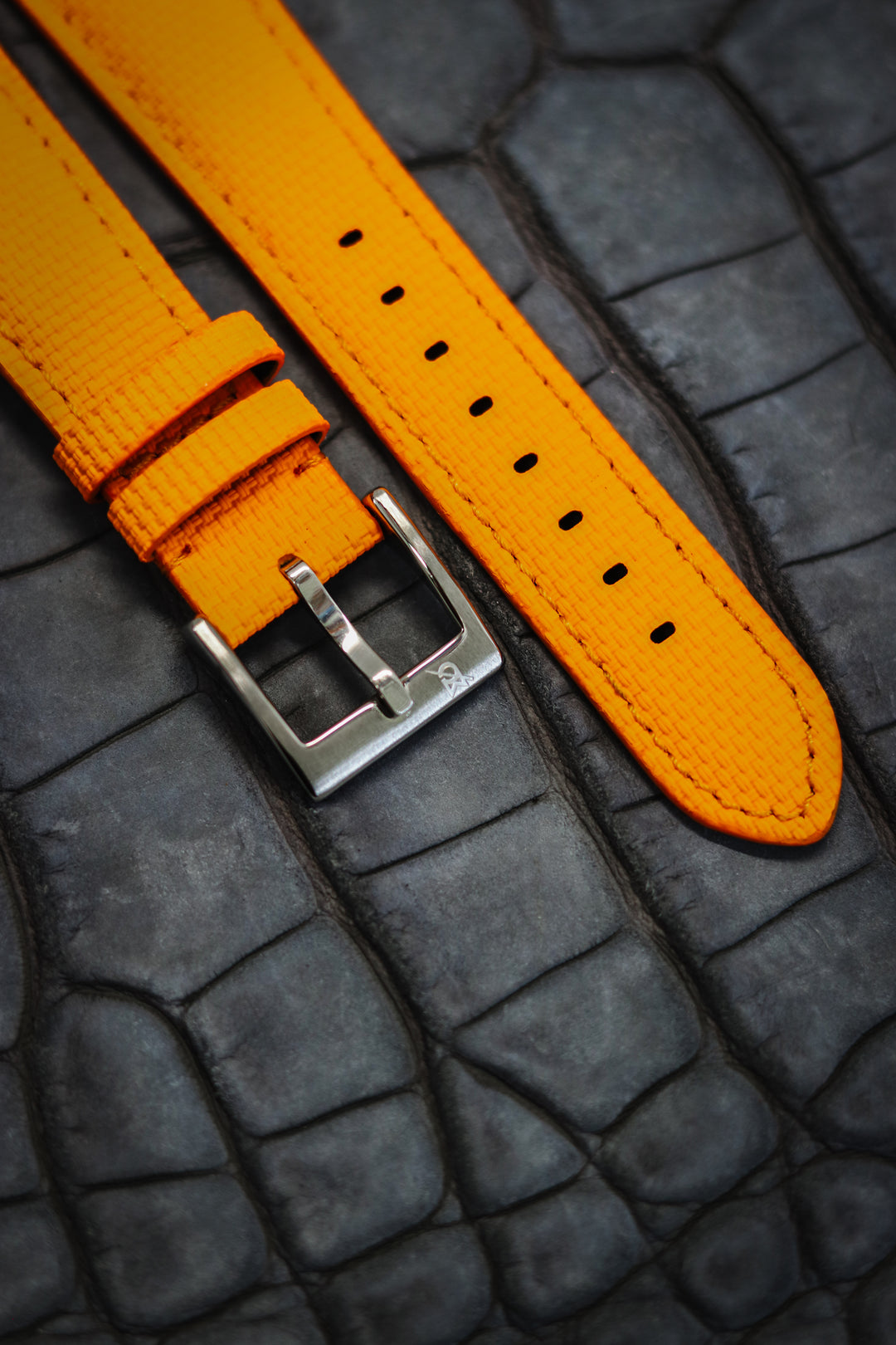 Bright Orange Sailcloth Rubber Strap