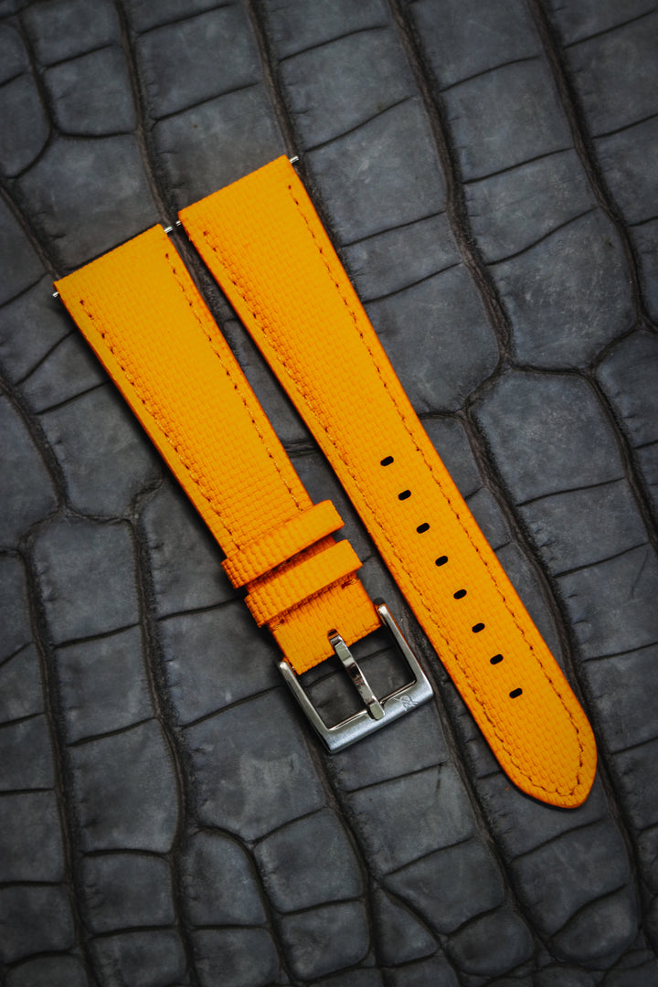 Bright Orange Sailcloth Rubber Strap