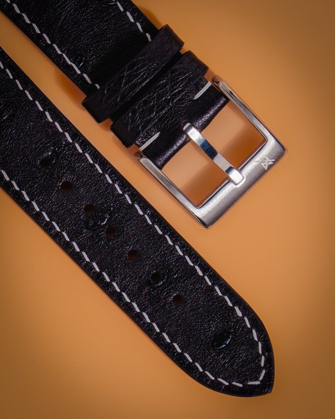 Black Ostrich Bump (Padded)