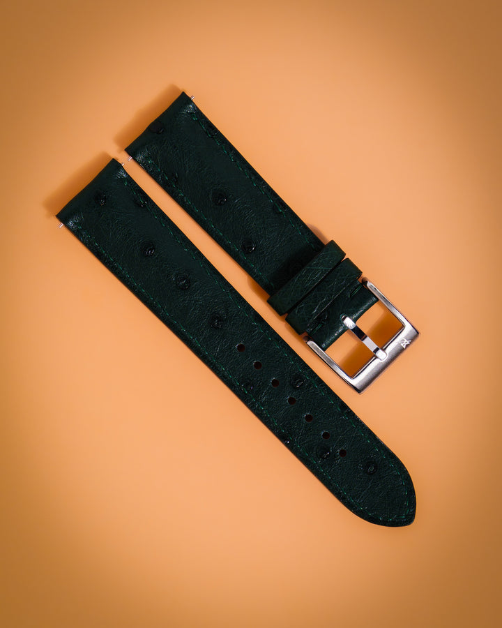 Dark Green Ostrich Bump (Padded)