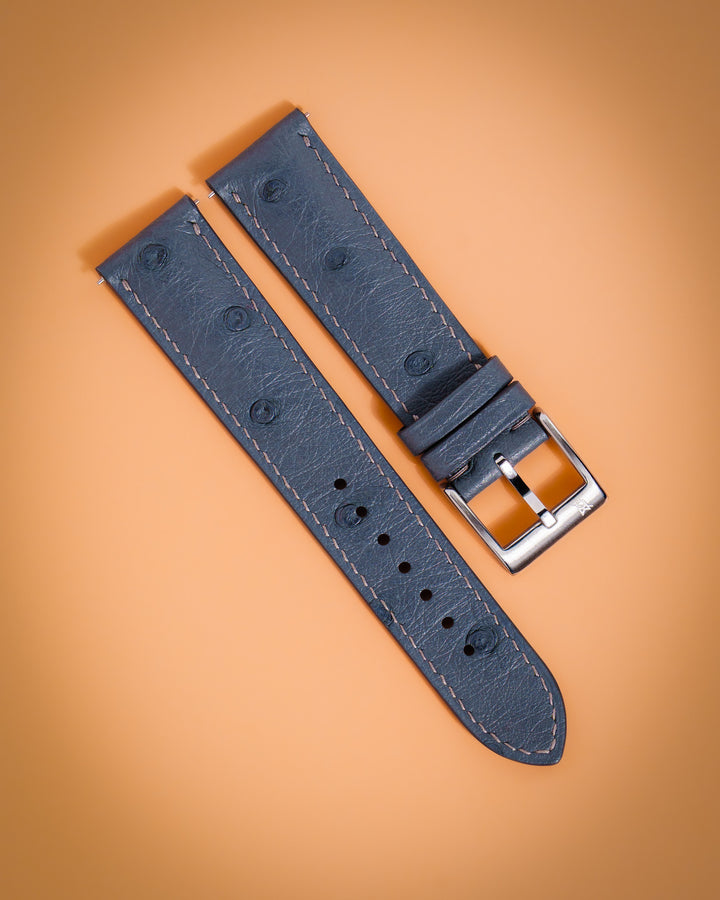 Stone Grey Ostrich Bump (Padded)
