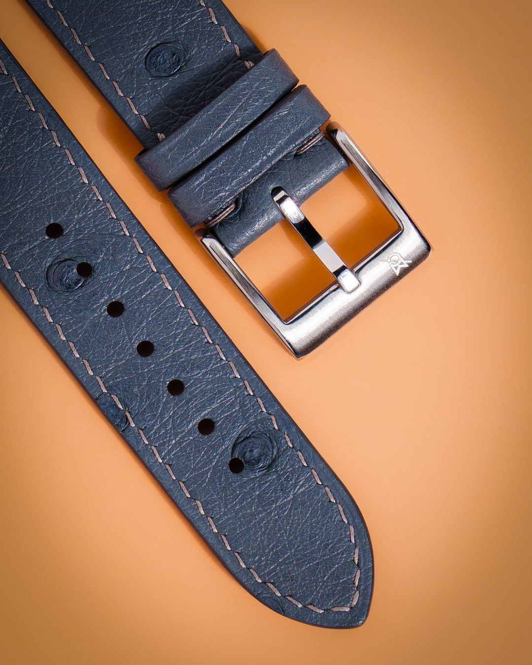 Stone Grey Ostrich Bump (Padded)
