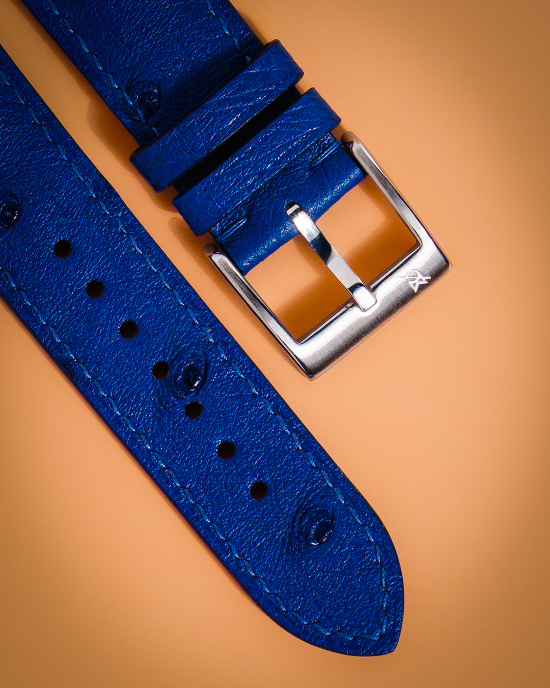 Blue Ostrich Bump (Padded)