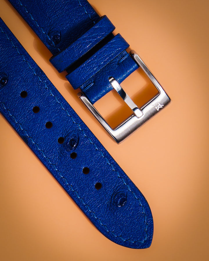 Blue Ostrich Bump (Padded)