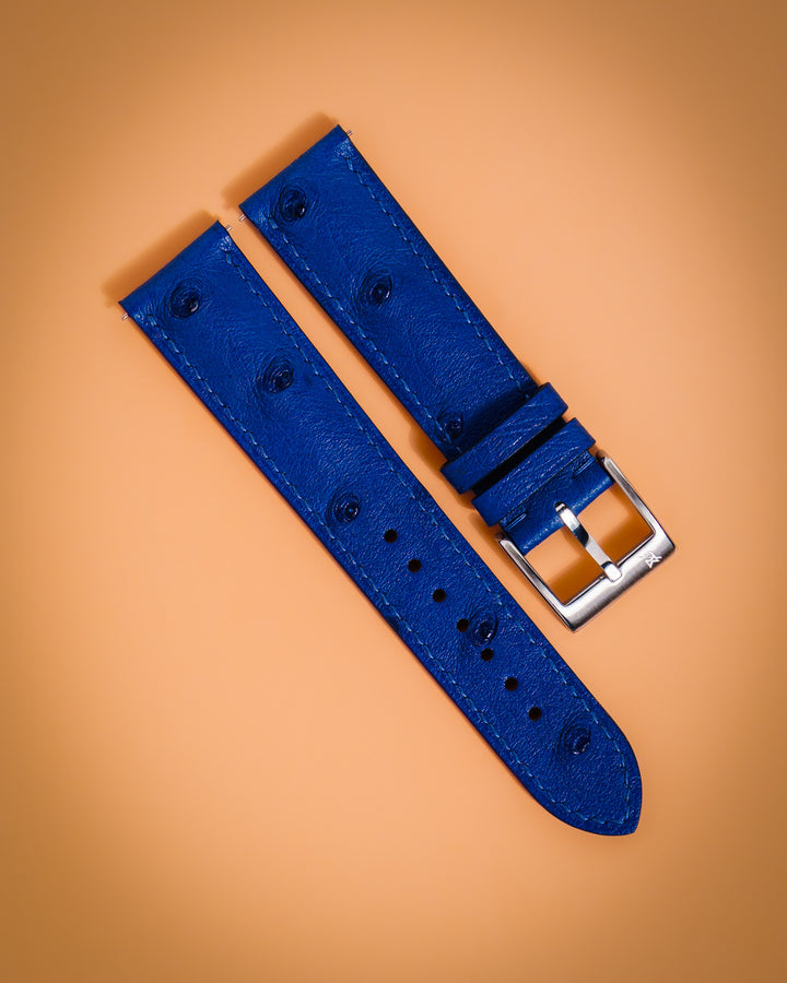 Blue Ostrich Bump (Padded)