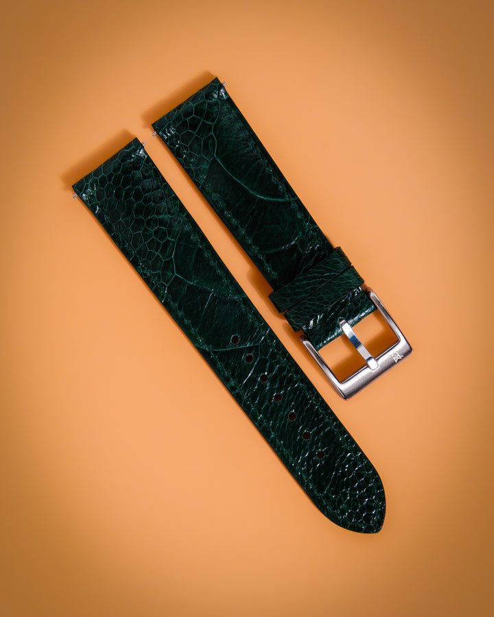Dark Green Ostrich Leg (Padded)