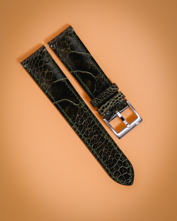 Myrtle Green Ostrich Leg (Padded)