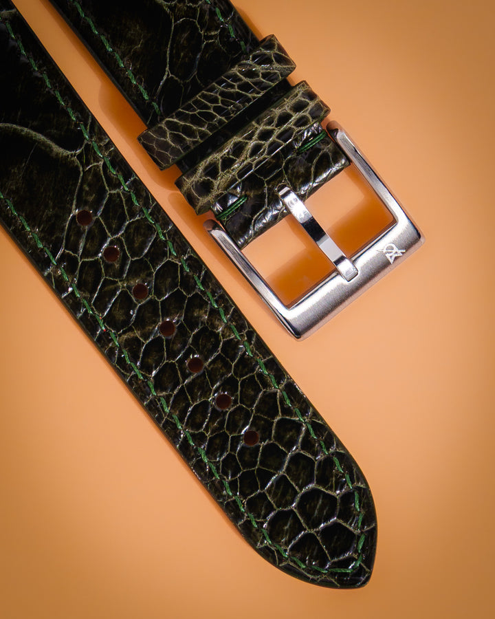 Myrtle Green Ostrich Leg (Padded)