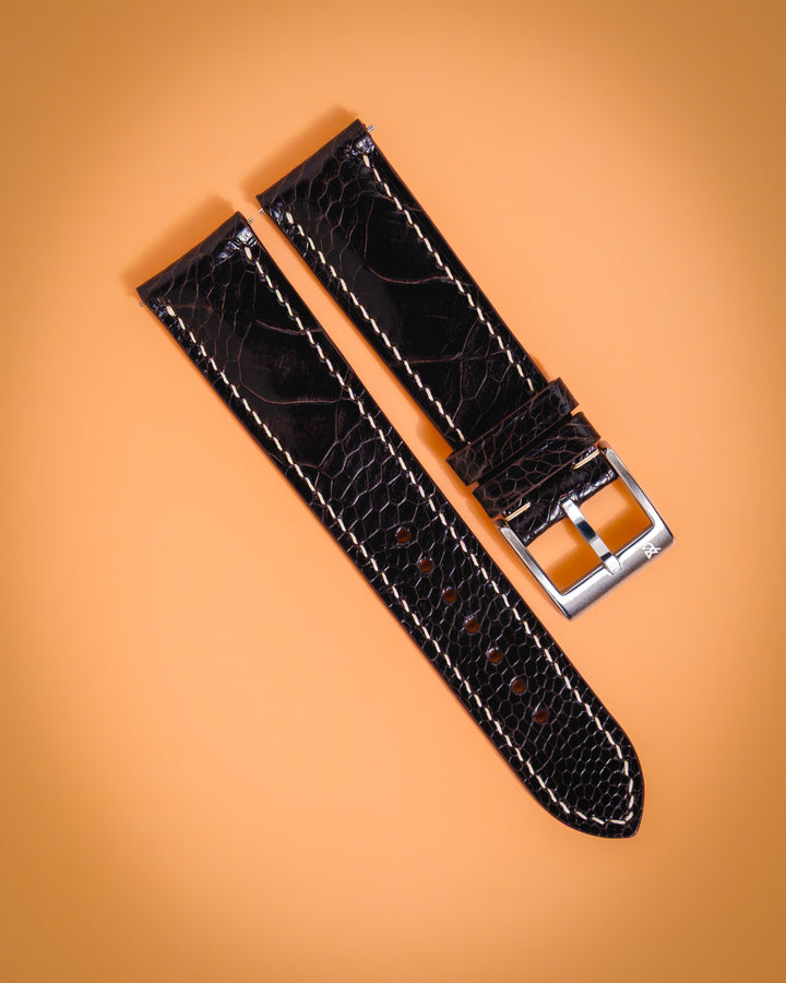 Dark Brown Ostrich Leg (Padded)
