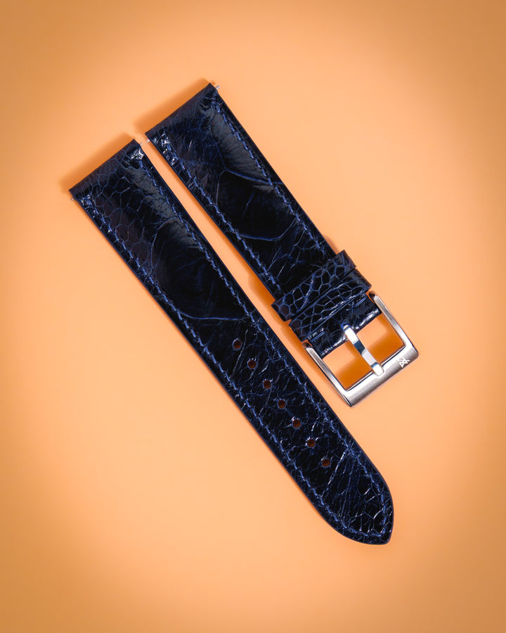 Navy Ostrich Leg (Padded)